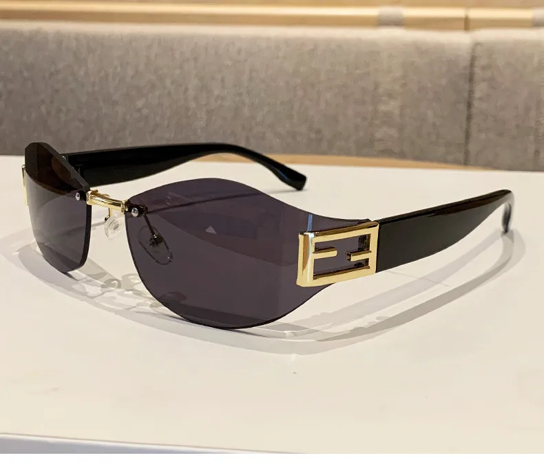Basic Streetwear Geometric PC UV400 Protection Oval Frame Frameless Glasses display picture 3