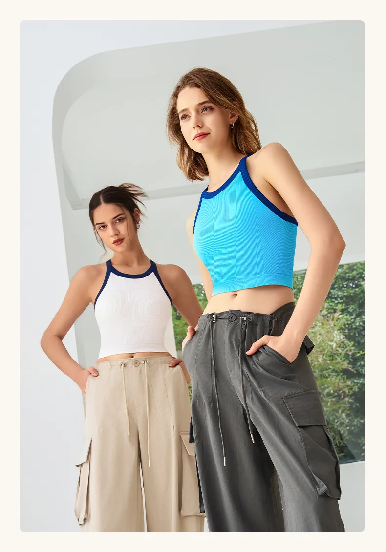 Autumn And Winter New Contrast Color High Elastic Sports Underwear Women's Shockproof Fitness Bra Yoga Clothing Vest Fixed Cup display picture 14