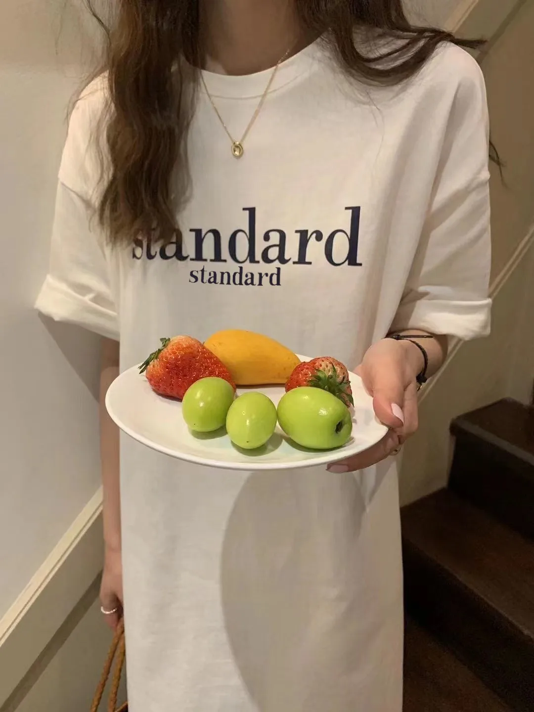 New Casual Short-sleeved Women's Retro Cartoon T-shirt Summer Loose Mid-length Over-the-knee Dress display picture 13