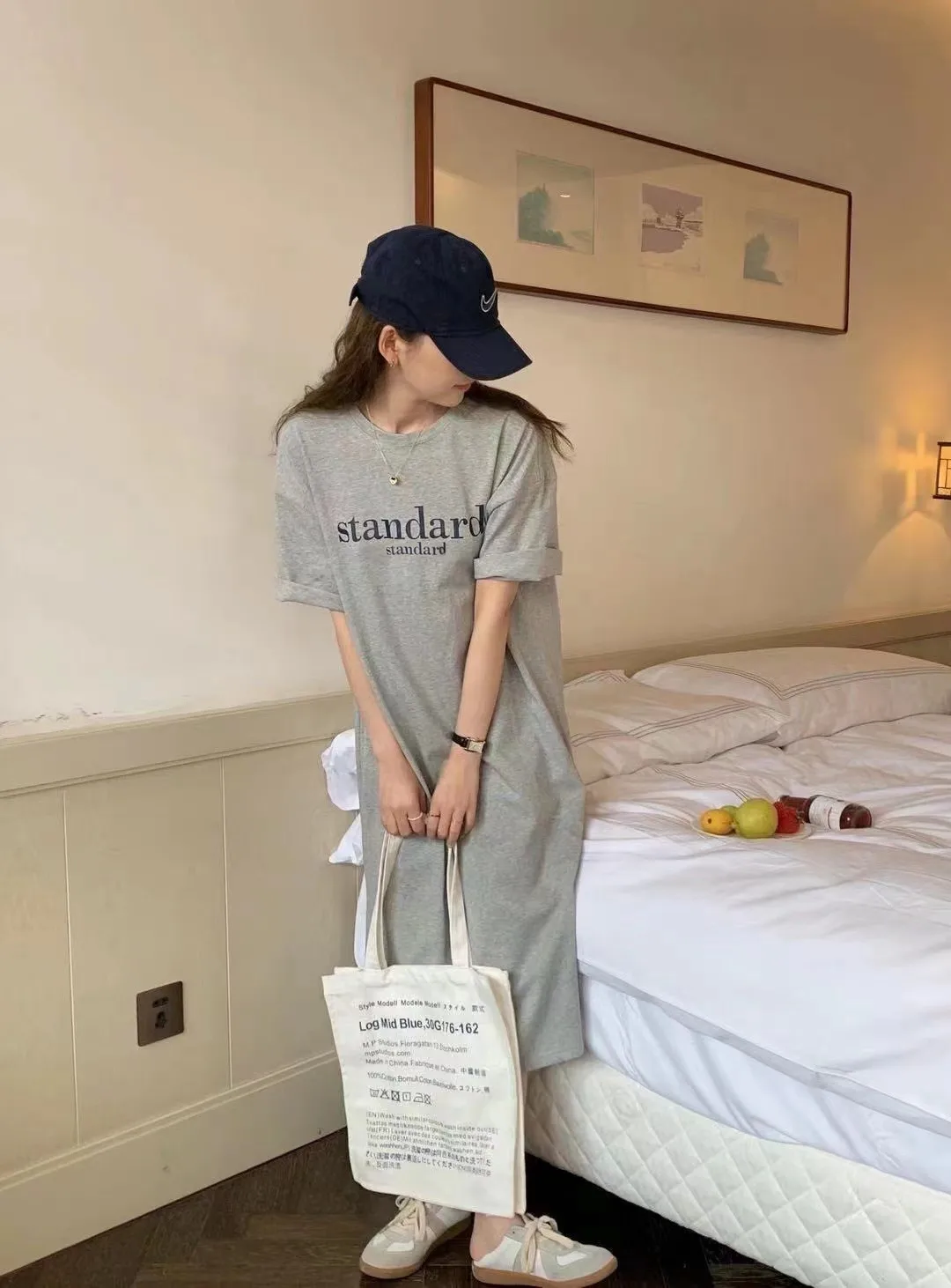 New Casual Short-sleeved Women's Retro Cartoon T-shirt Summer Loose Mid-length Over-the-knee Dress display picture 16