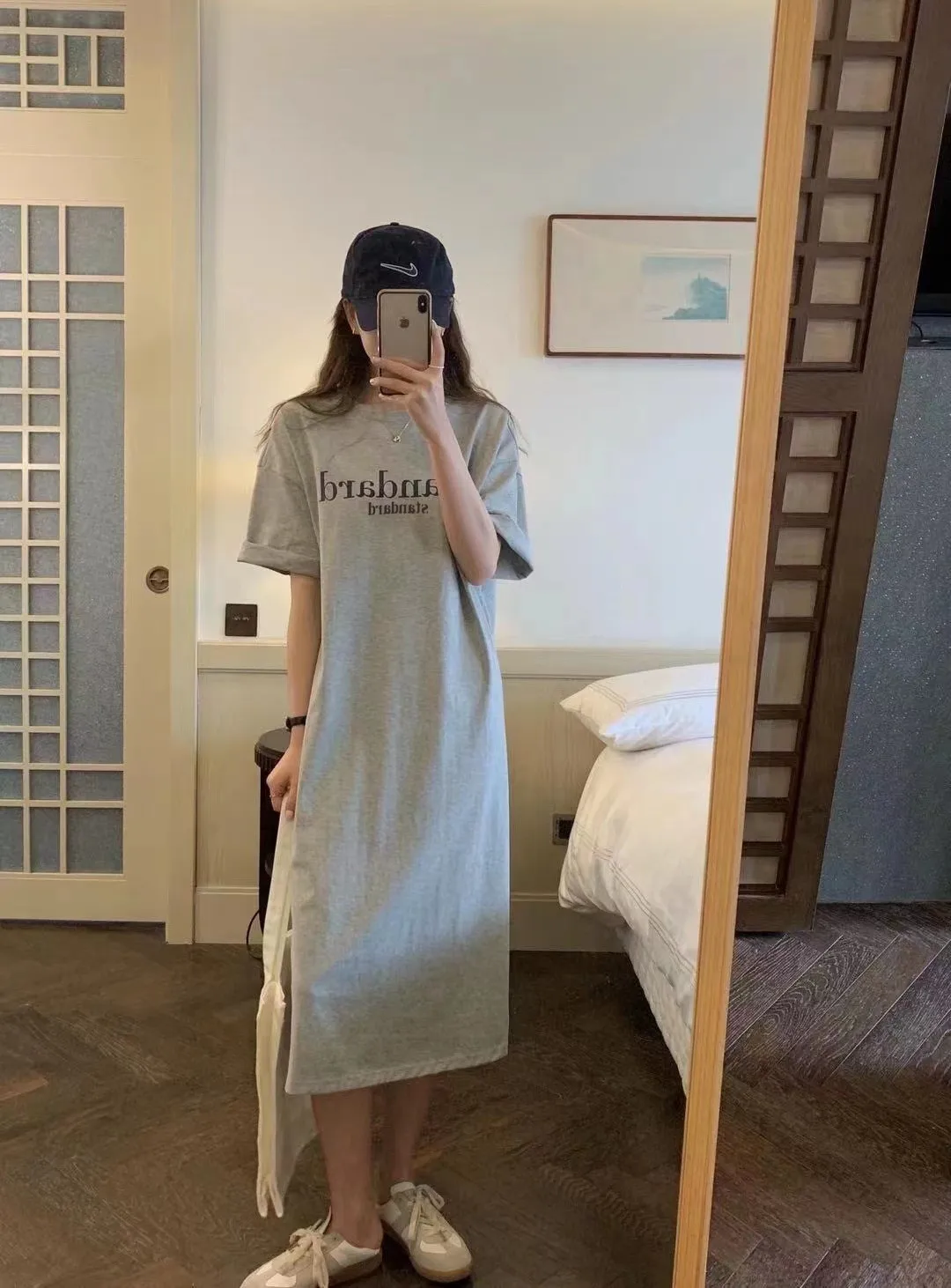 New Casual Short-sleeved Women's Retro Cartoon T-shirt Summer Loose Mid-length Over-the-knee Dress display picture 17