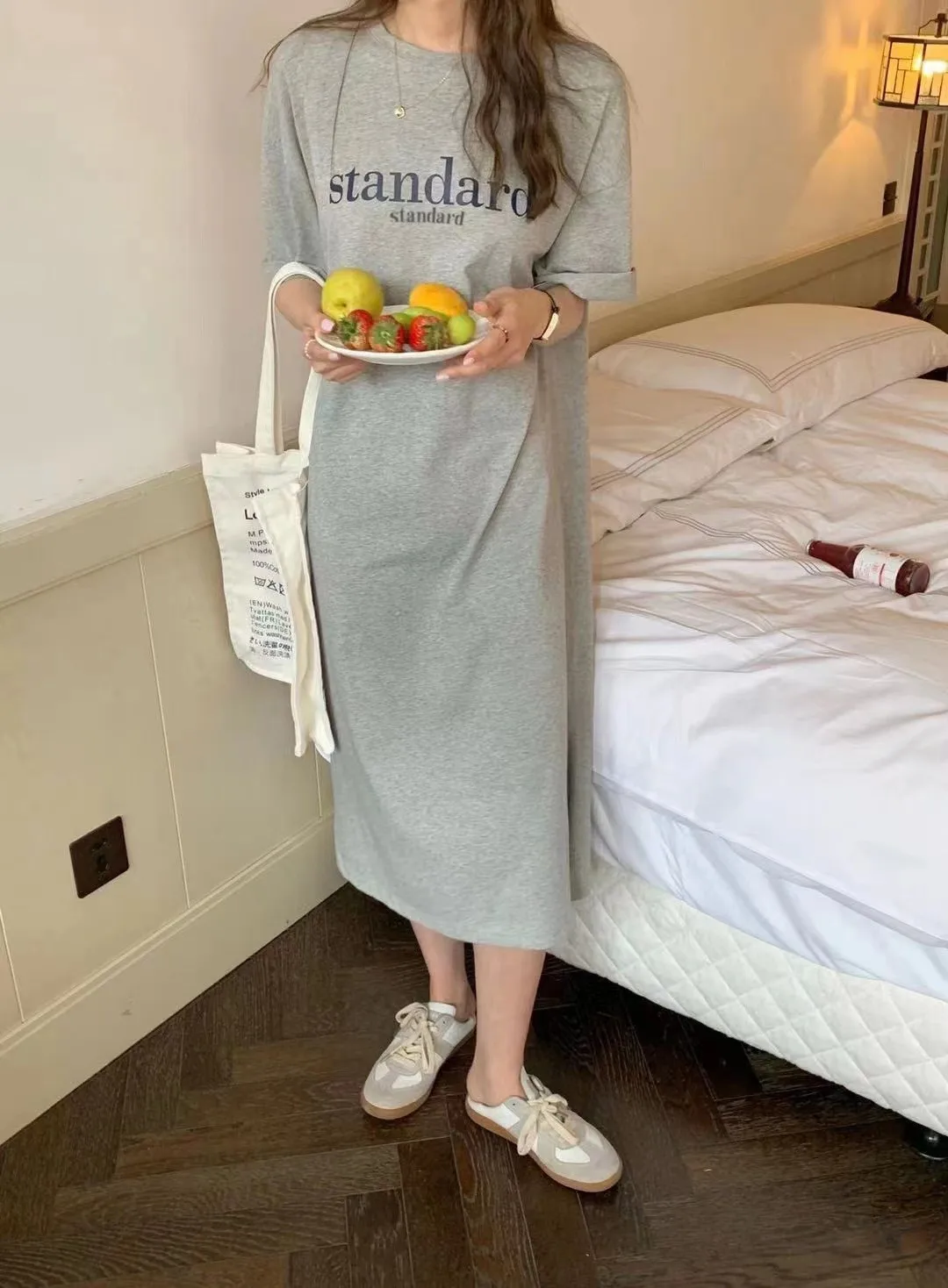 New Casual Short-sleeved Women's Retro Cartoon T-shirt Summer Loose Mid-length Over-the-knee Dress display picture 20