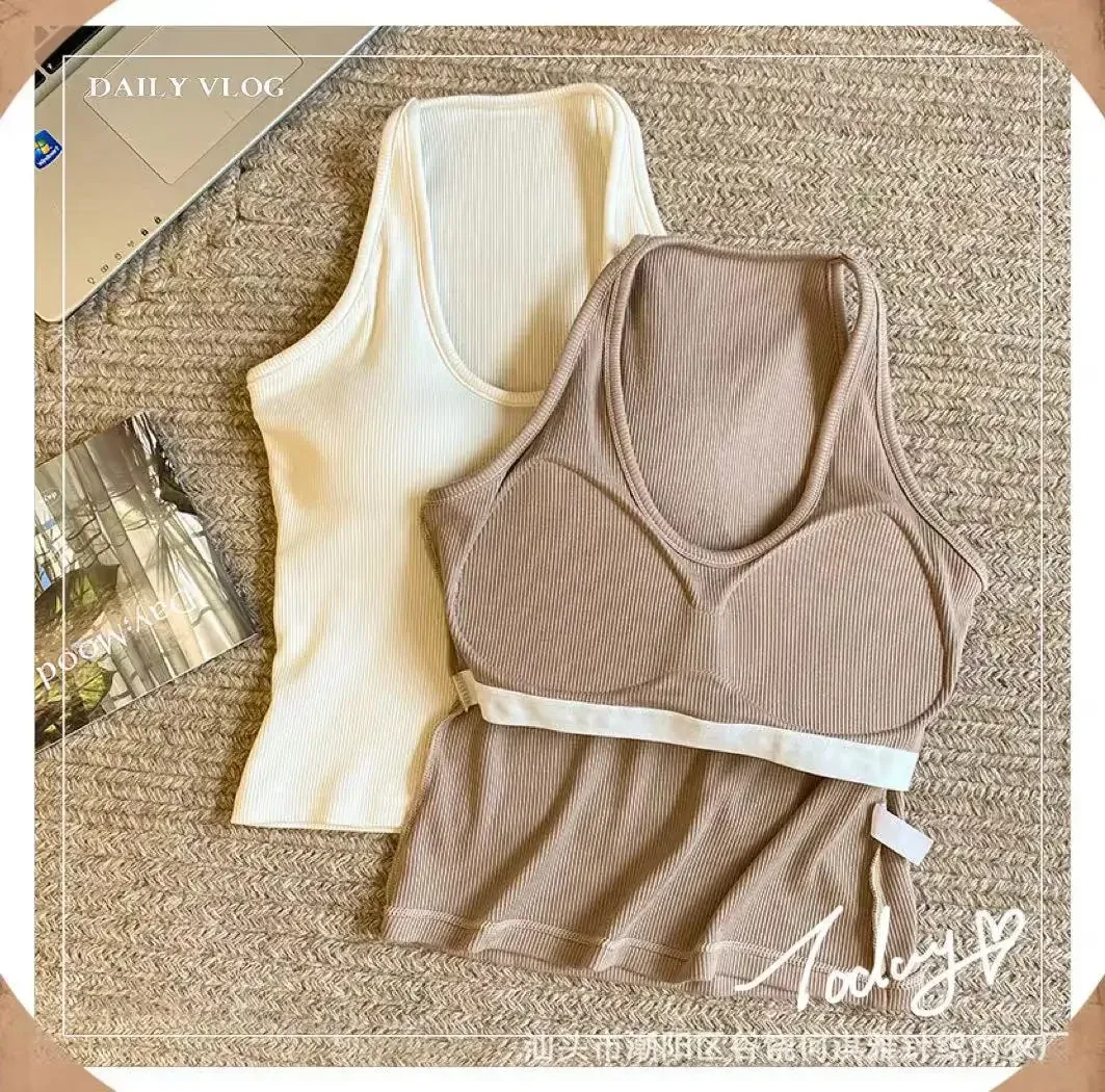 Explosions 298# Hanging Neck U Collar Tibetan Blue Camisole Women With Chest Pad I-back Autumn And Winter With A Base Coat display picture 13
