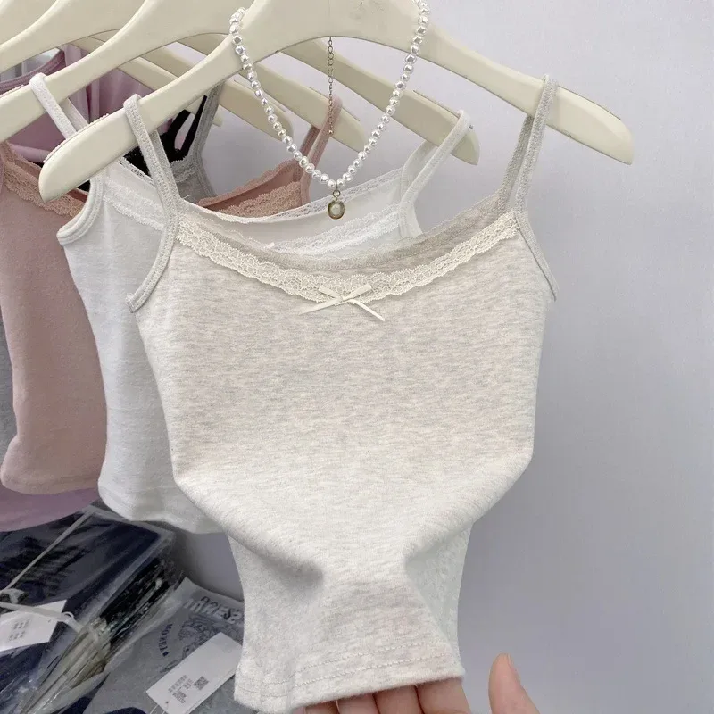 White Lace Camisole Women's Summer  Summer New Pure Outfit Short Base Top display picture 2