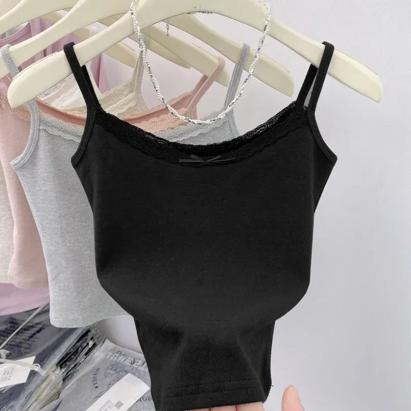 White Lace Camisole Women's Summer  Summer New Pure Outfit Short Base Top display picture 3