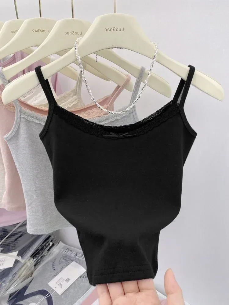White Lace Camisole Women's Summer  Summer New Pure Outfit Short Base Top display picture 9