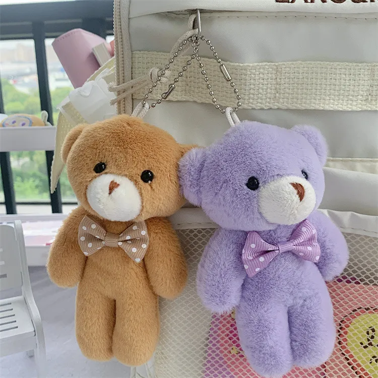 Cute Girl Heart Plush Bow Bear Doll Holiday Gift Children's Backpack Keychain Pendant Wholesale display picture 2
