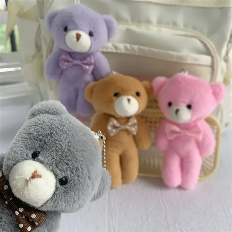 Cute Girl Heart Plush Bow Bear Doll Holiday Gift Children's Backpack Keychain Pendant Wholesale display picture 4