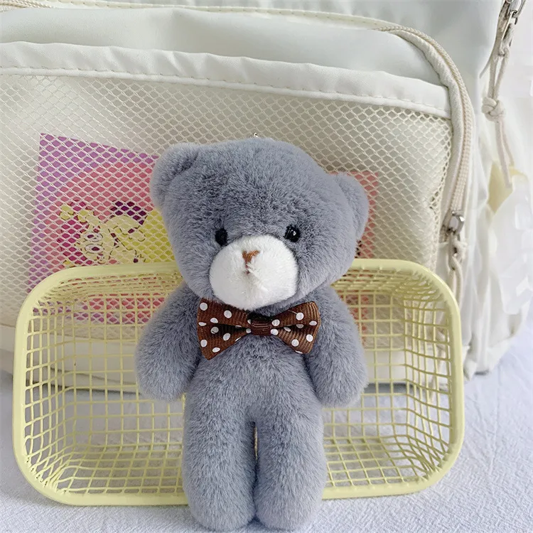 Cute Girl Heart Plush Bow Bear Doll Holiday Gift Children's Backpack Keychain Pendant Wholesale display picture 5
