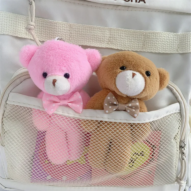 Cute Girl Heart Plush Bow Bear Doll Holiday Gift Children's Backpack Keychain Pendant Wholesale display picture 6