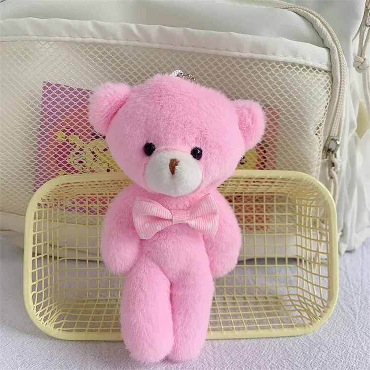 Cute Girl Heart Plush Bow Bear Doll Holiday Gift Children's Backpack Keychain Pendant Wholesale display picture 10