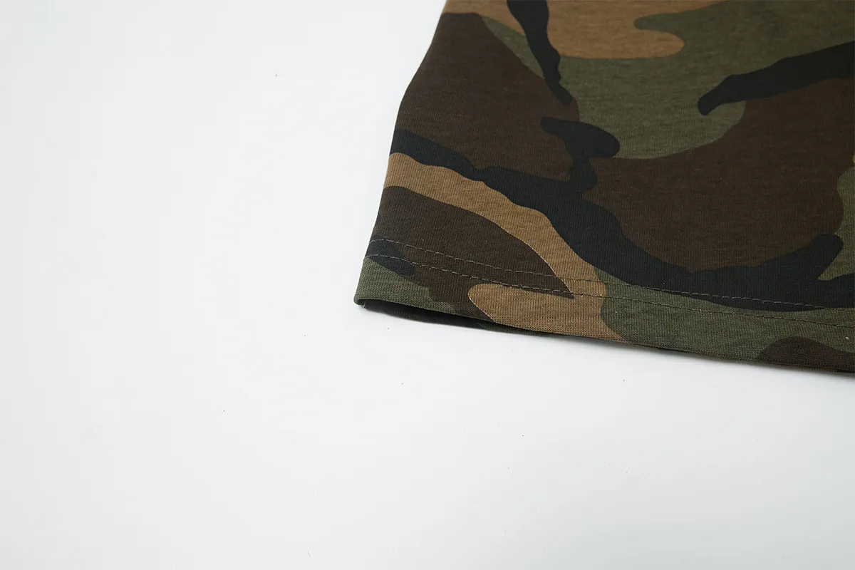 Jiayiku Men's  Summer American Retro Street Fashion Brand Camouflage Cultural Shirt Embroidered Short-sleeved T-shirt Pure Cotton display picture 7