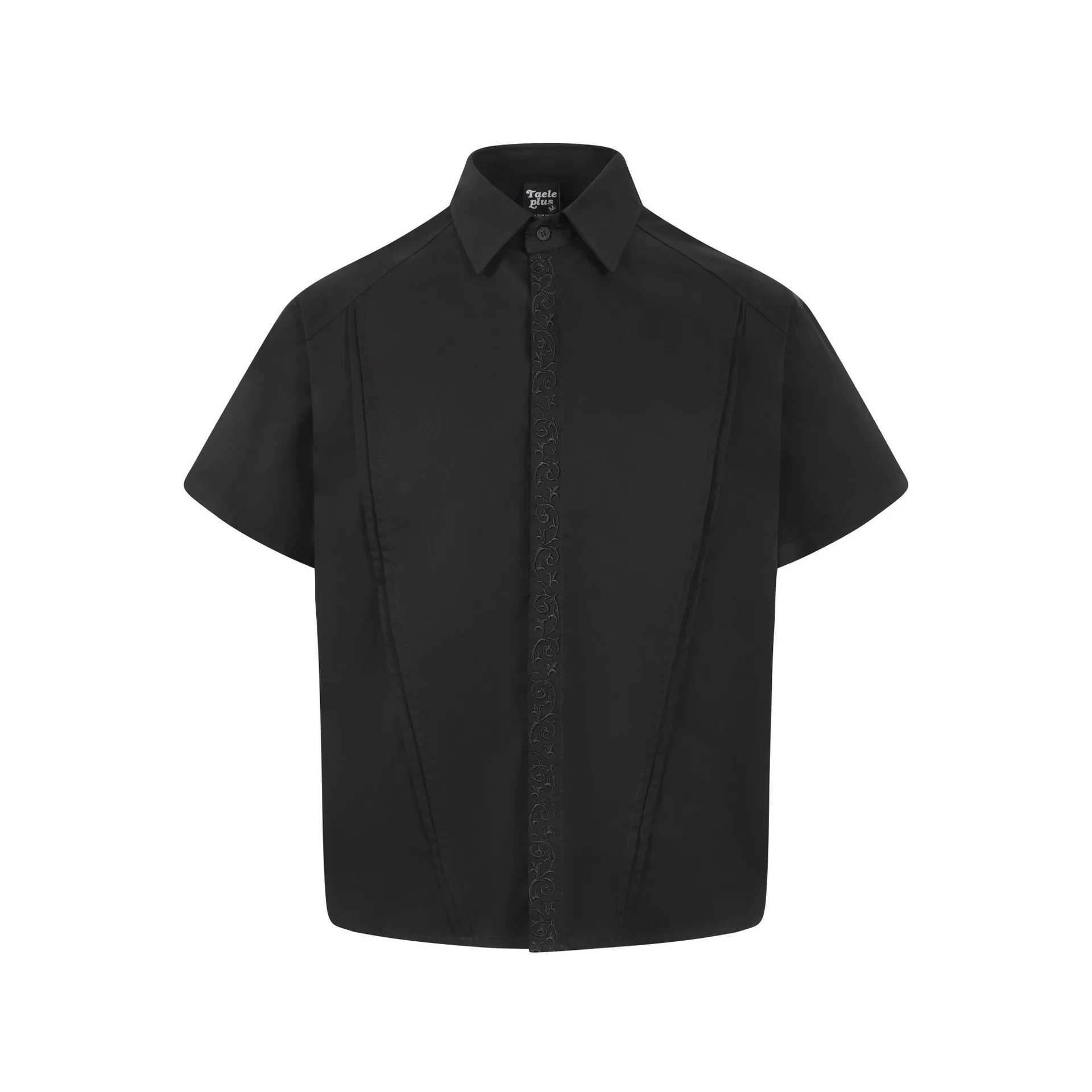 Jiayiku Men's  Summer New Cleanfit Eternal Flower Embroidered Shirt Short-sleeved Ins Trendy New-style Handsome Men display picture 3
