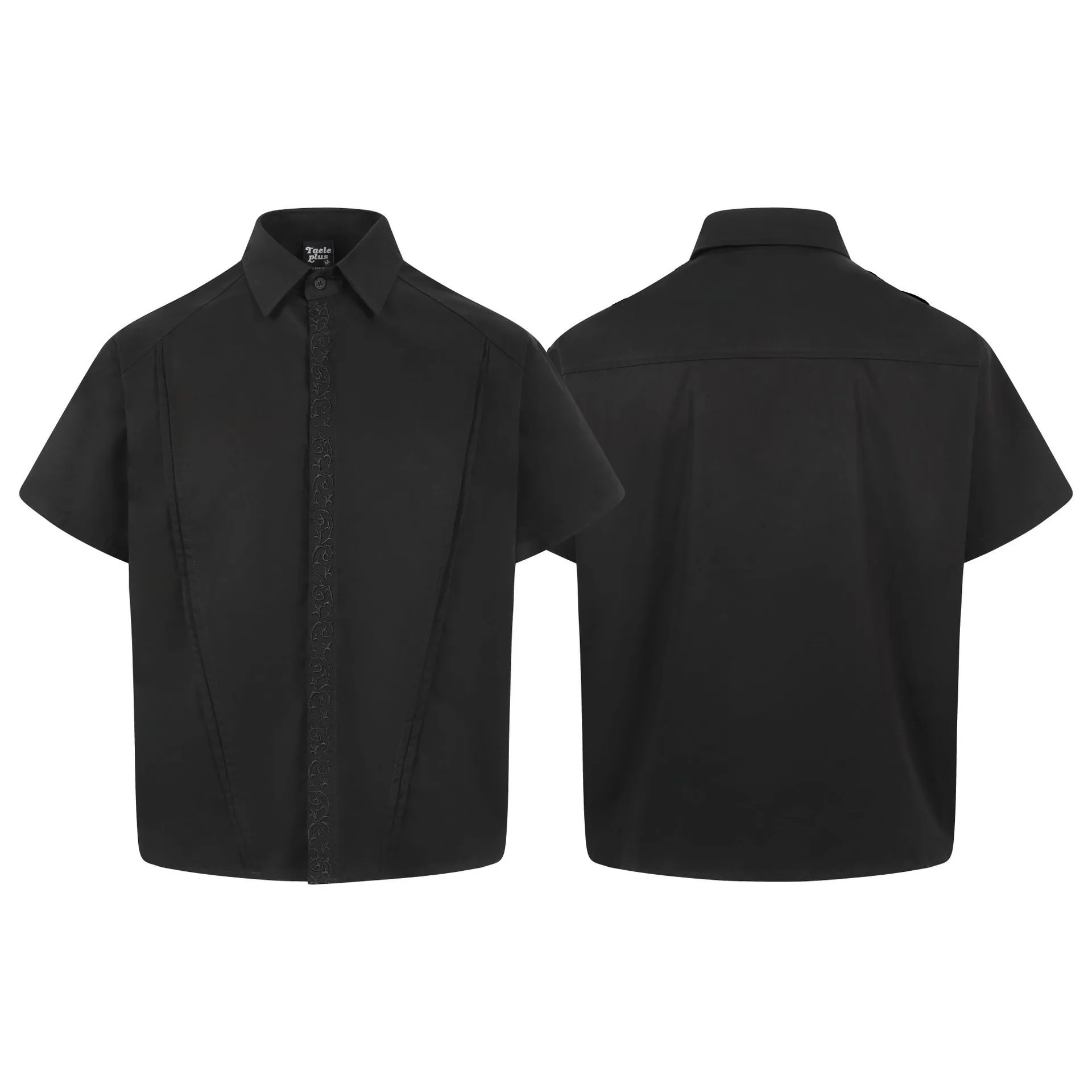 Jiayiku Men's  Summer New Cleanfit Eternal Flower Embroidered Shirt Short-sleeved Ins Trendy New-style Handsome Men display picture 2