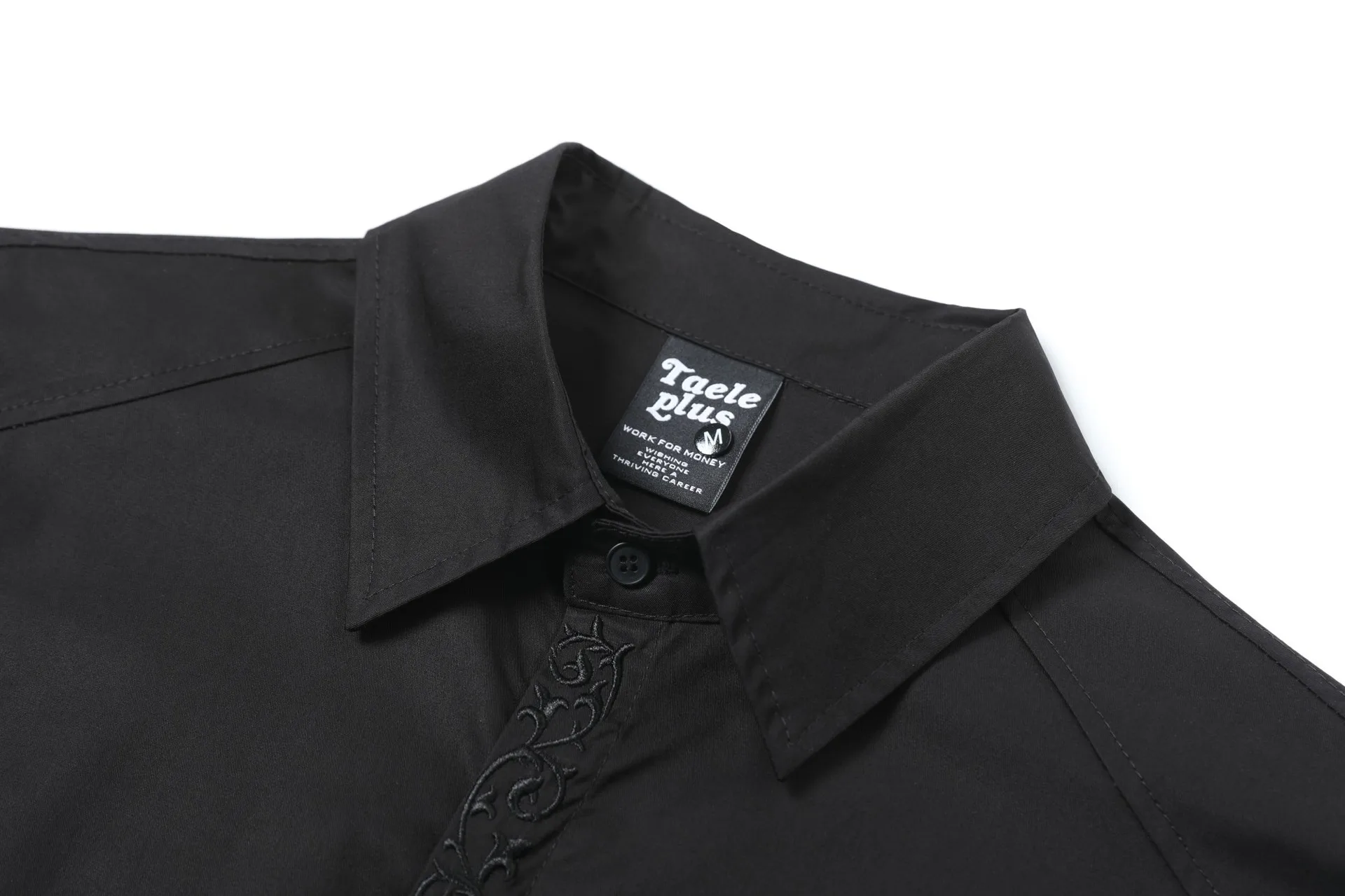 Jiayiku Men's  Summer New Cleanfit Eternal Flower Embroidered Shirt Short-sleeved Ins Trendy New-style Handsome Men display picture 5