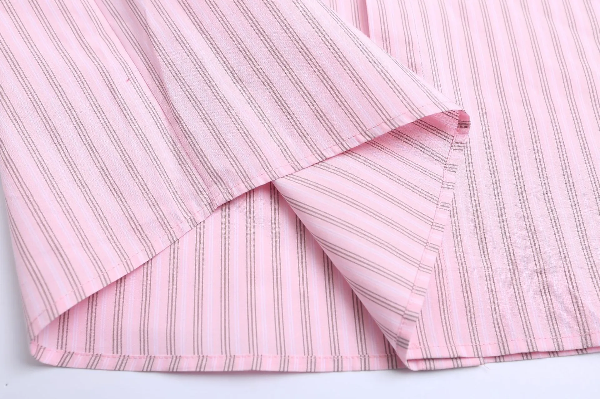 Jiayiku Men's  New American Retro Campus Fashion Couple Striped Tie Shirt Short Sleeve For Men And Women display picture 16