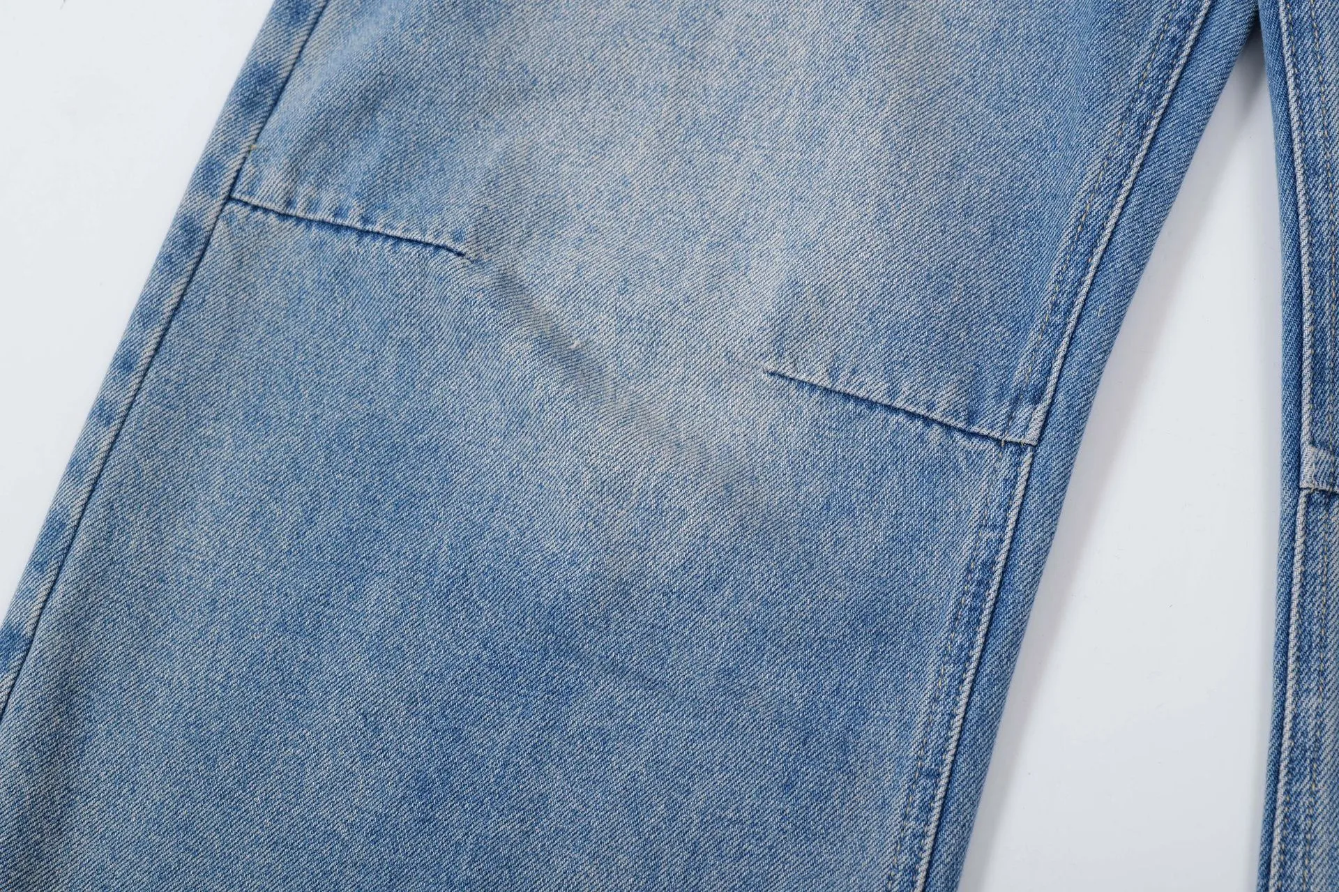 Jiayiku Men's  New American Vintage Embroidered Washed Jeans Men's And Women's Vibe Machete Wide Leg Pants display picture 18