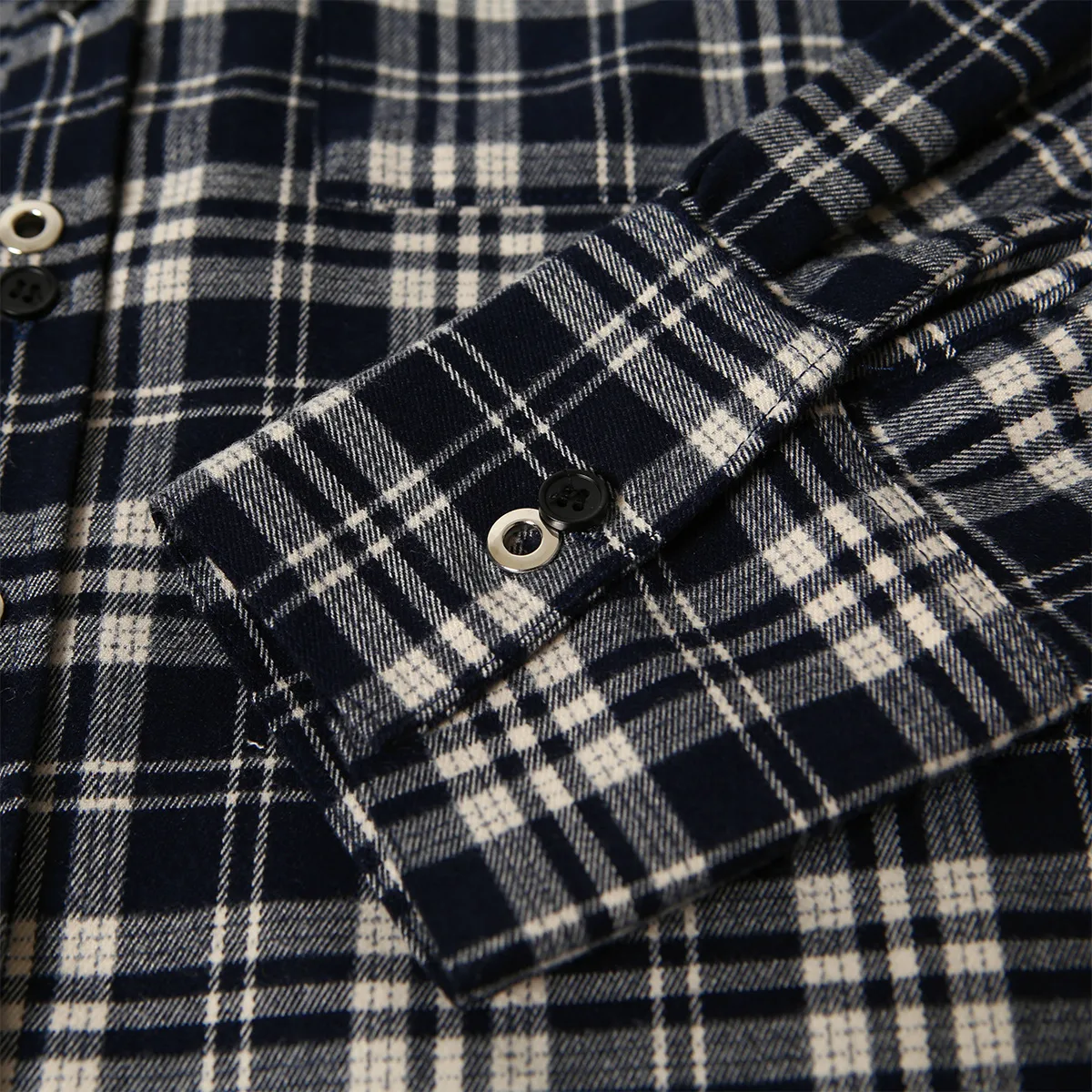 Jiayi Library Men's  Spring American Retro Cleanfit Patchwork Plaid Shirt Black And White Plaid Shirt Simple display picture 8