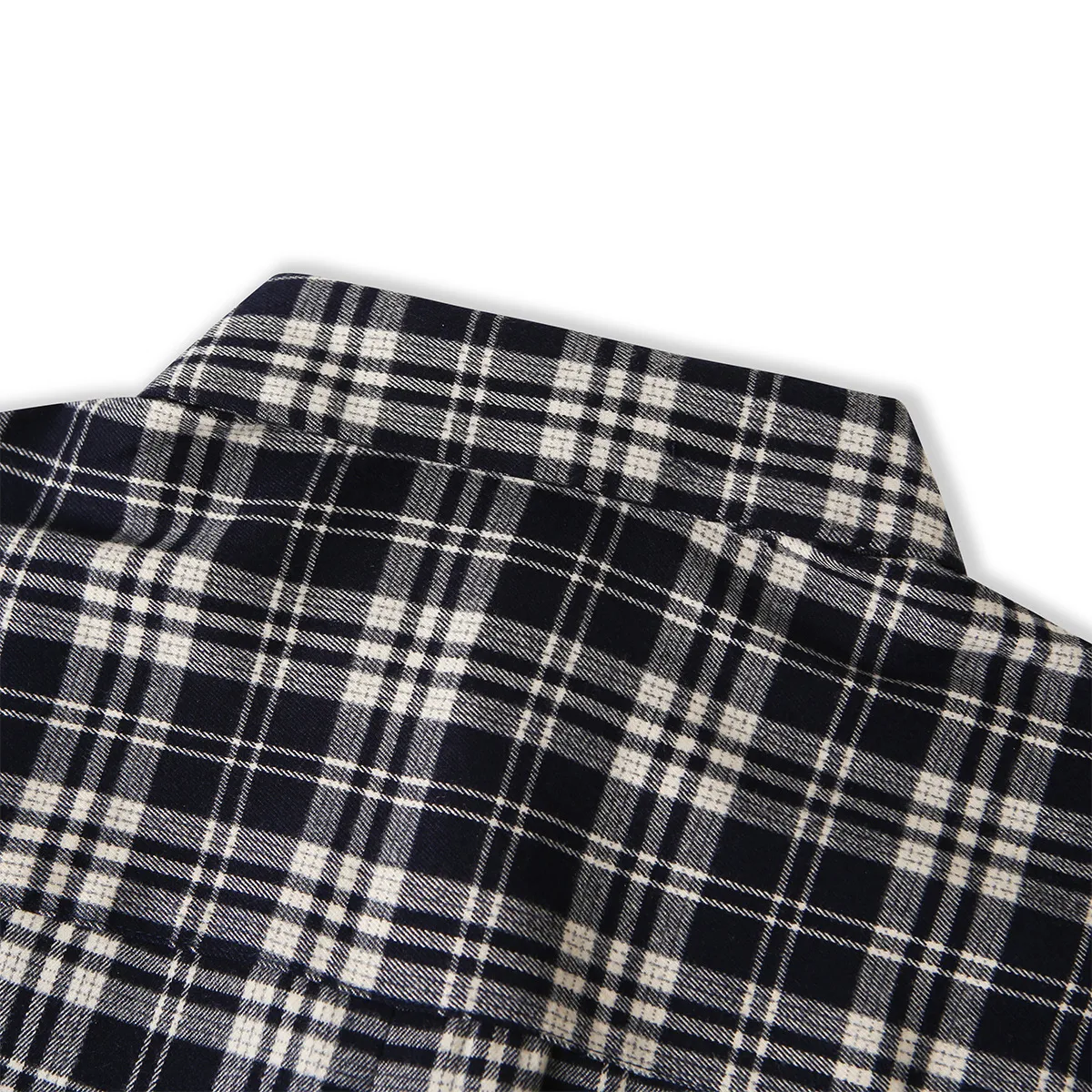Jiayi Library Men's  Spring American Retro Cleanfit Patchwork Plaid Shirt Black And White Plaid Shirt Simple display picture 6