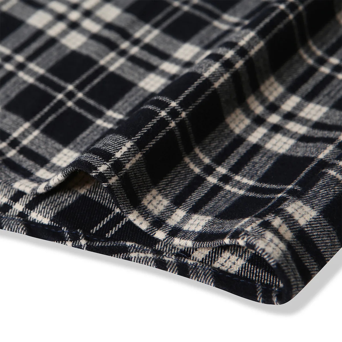 Jiayi Library Men's  Spring American Retro Cleanfit Patchwork Plaid Shirt Black And White Plaid Shirt Simple display picture 9