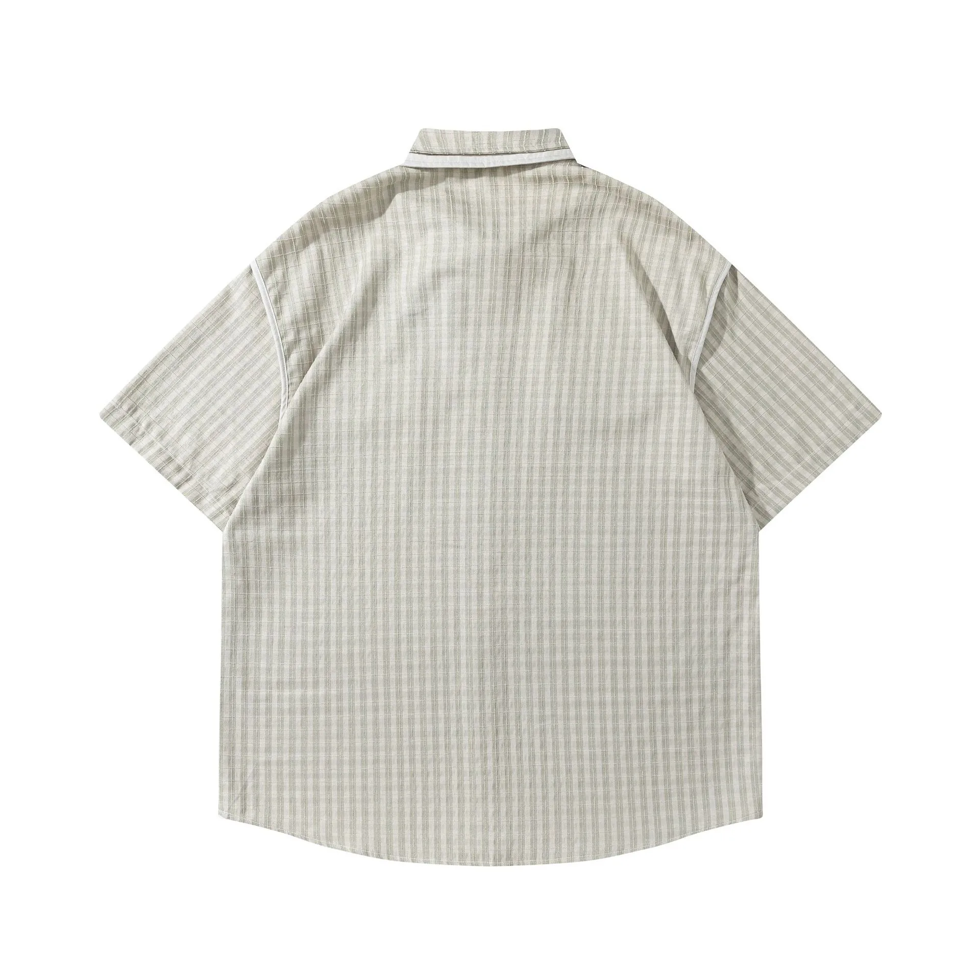Jiayi Library Men's  Summer New New Style Retro Ami Khaji Wrapper Design Plaid Shirt Antique Style display picture 4