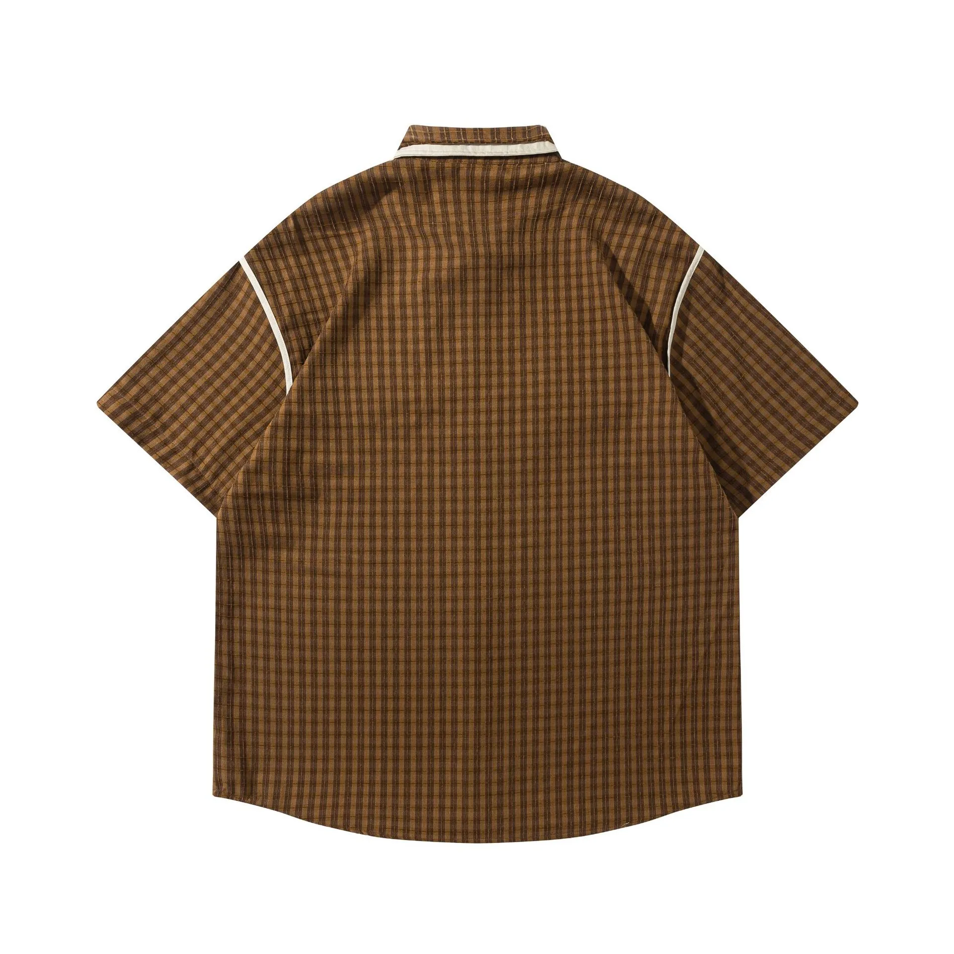 Jiayi Library Men's  Summer New New Style Retro Ami Khaji Wrapper Design Plaid Shirt Antique Style display picture 6