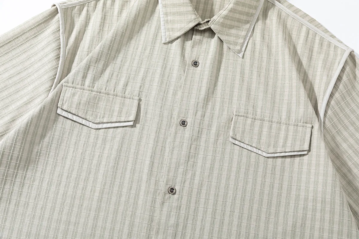 Jiayi Library Men's  Summer New New Style Retro Ami Khaji Wrapper Design Plaid Shirt Antique Style display picture 8