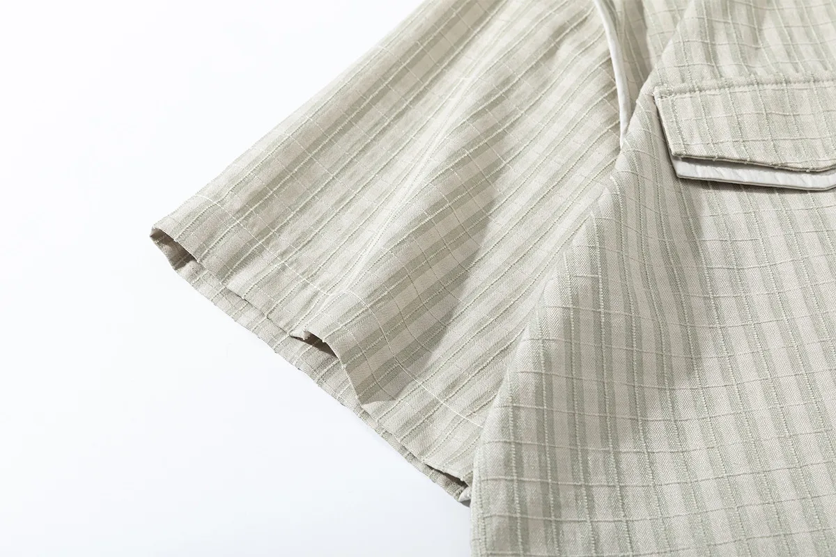Jiayi Library Men's  Summer New New Style Retro Ami Khaji Wrapper Design Plaid Shirt Antique Style display picture 11