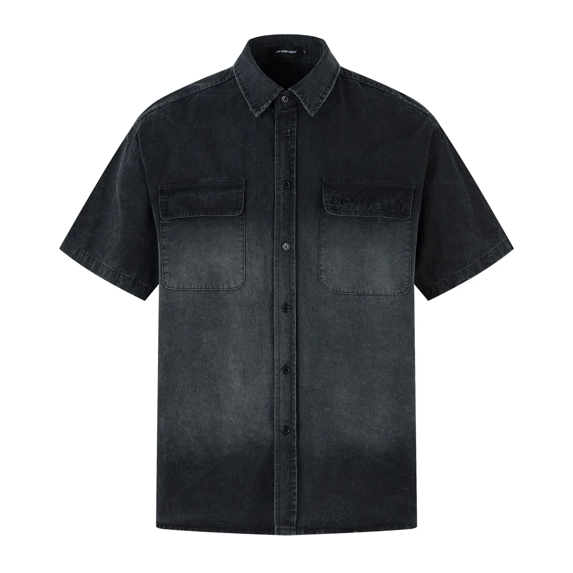 Jiayiku Men's  Summer New American-style Washed Old Shirt Short-sleeved Workwear Jacket Vintage Ins Trendy display picture 3