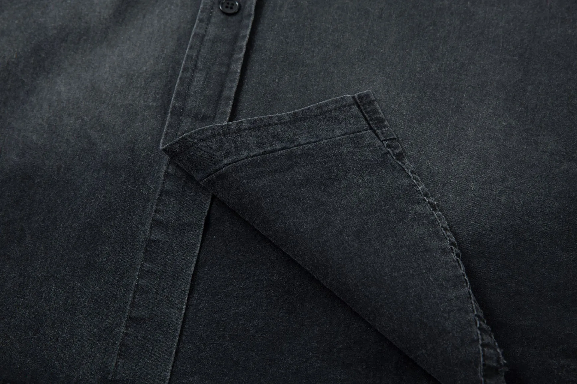 Jiayiku Men's  Summer New American-style Washed Old Shirt Short-sleeved Workwear Jacket Vintage Ins Trendy display picture 8