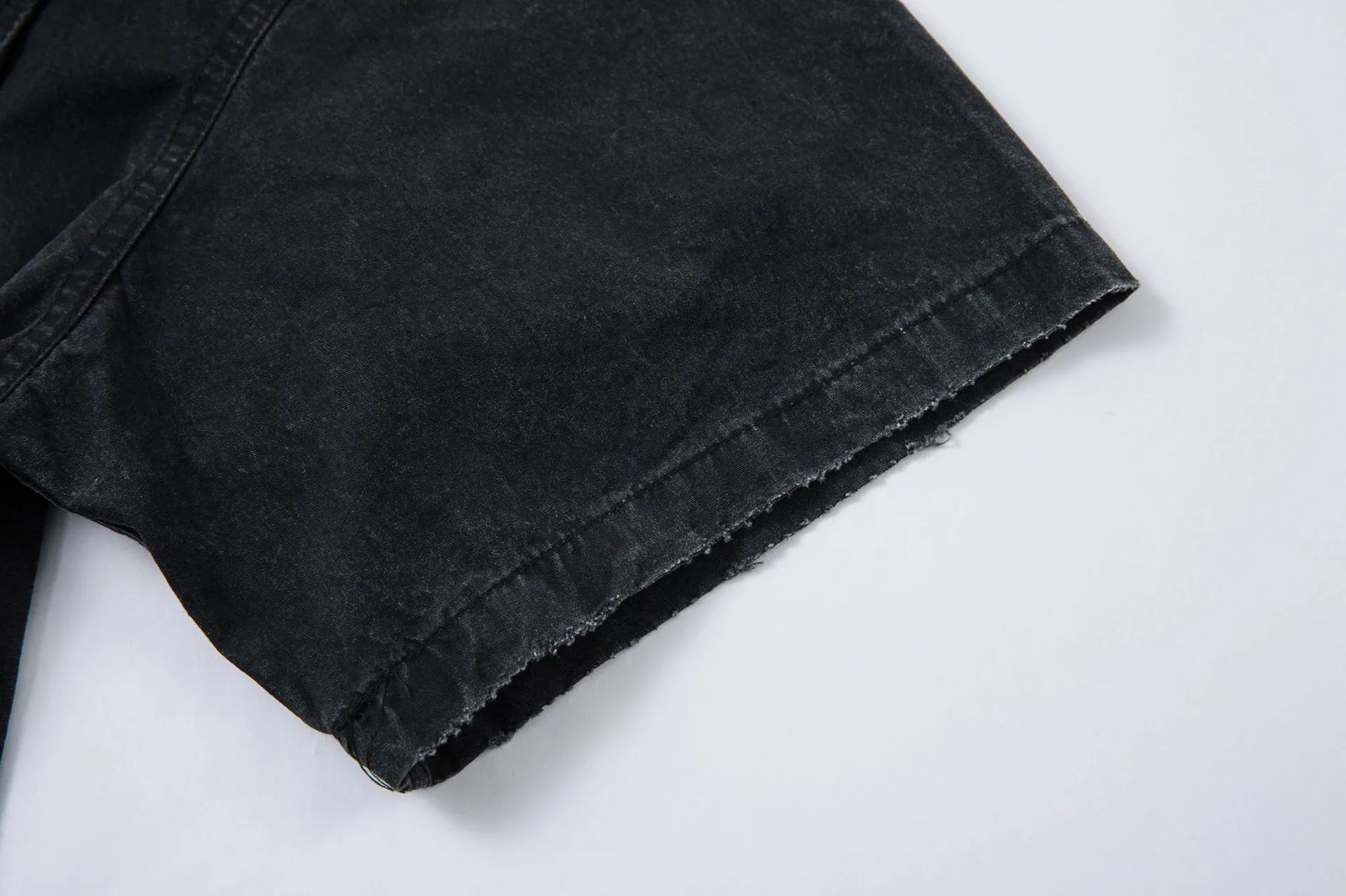 Jiayiku Men's  Summer New American-style Washed Old Shirt Short-sleeved Workwear Jacket Vintage Ins Trendy display picture 13