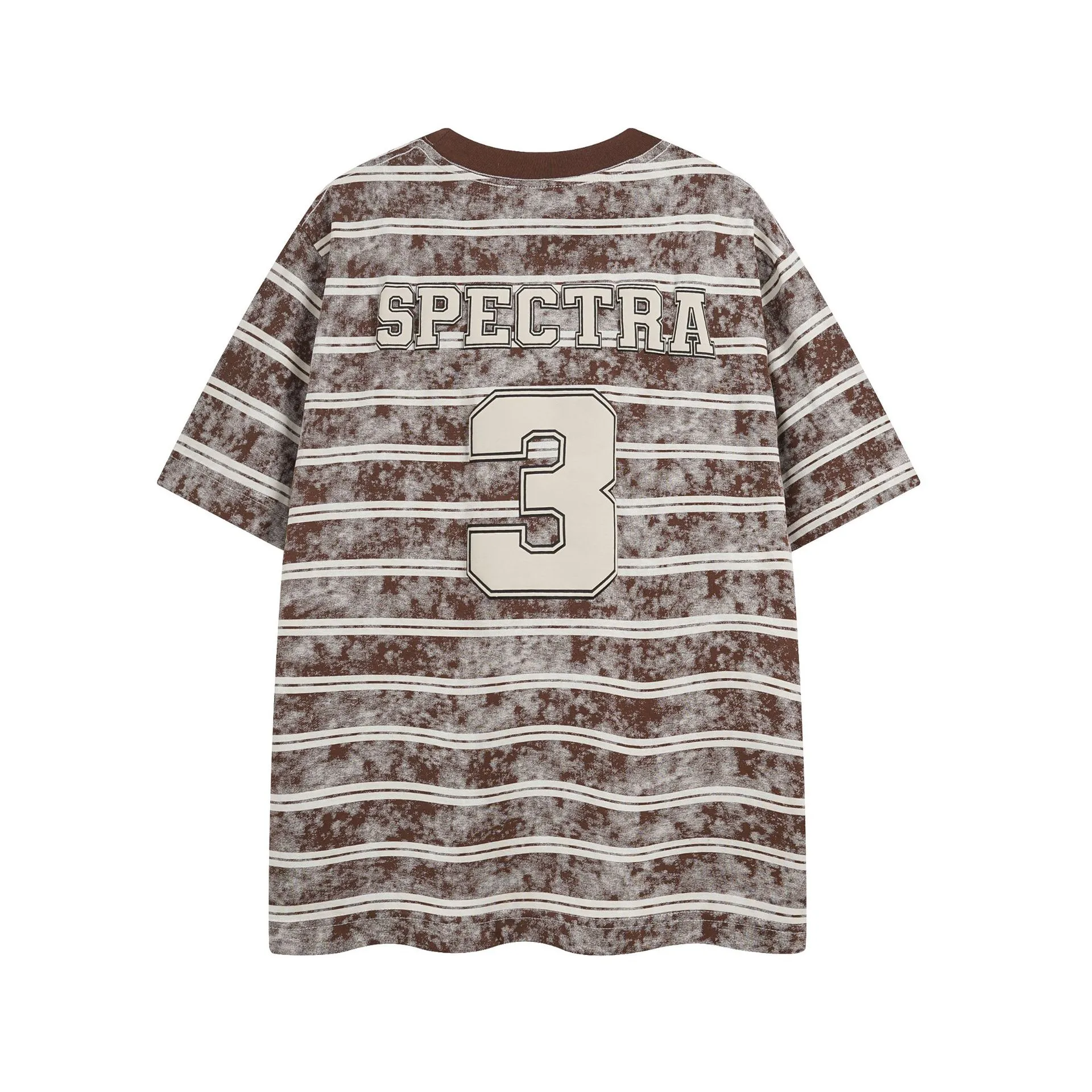 Jiayiku Men's  Summer American Jersey Retro Fashion Brand Heavy 300g Graffiti Stripe Short Sleeve T-shirt Men display picture 4