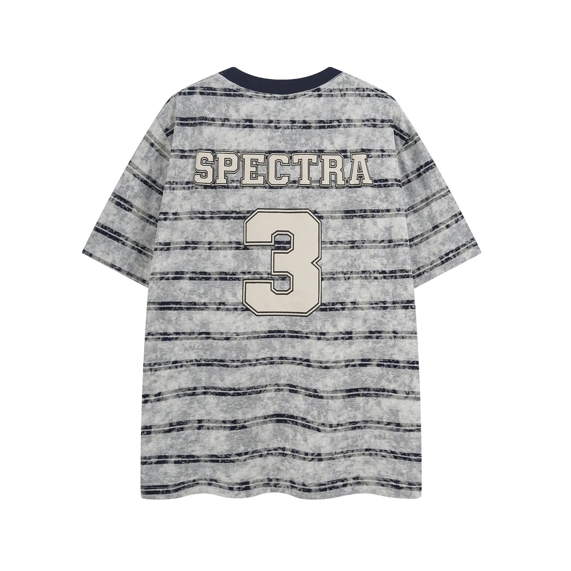 Jiayiku Men's  Summer American Jersey Retro Fashion Brand Heavy 300g Graffiti Stripe Short Sleeve T-shirt Men display picture 6