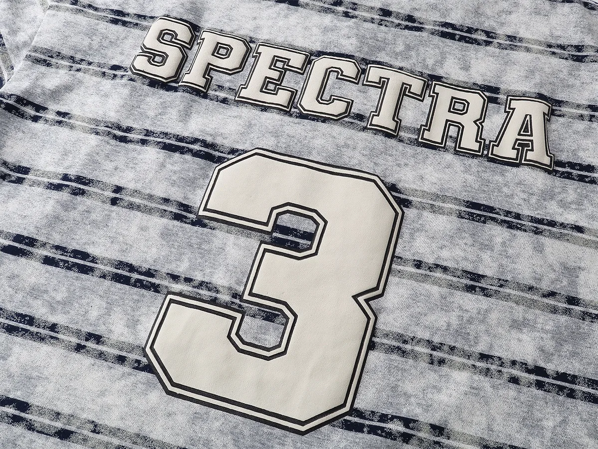 Jiayiku Men's  Summer American Jersey Retro Fashion Brand Heavy 300g Graffiti Stripe Short Sleeve T-shirt Men display picture 9