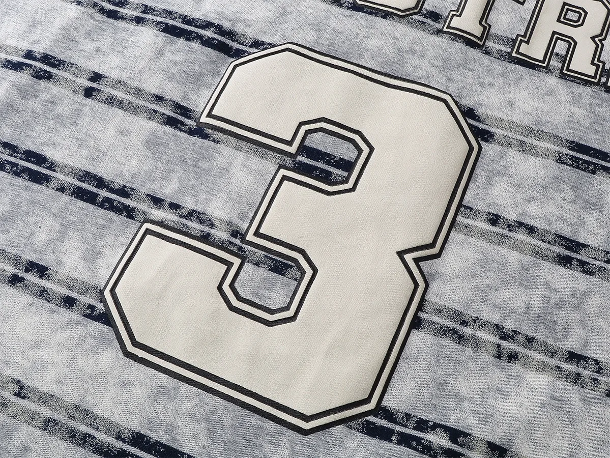 Jiayiku Men's  Summer American Jersey Retro Fashion Brand Heavy 300g Graffiti Stripe Short Sleeve T-shirt Men display picture 15