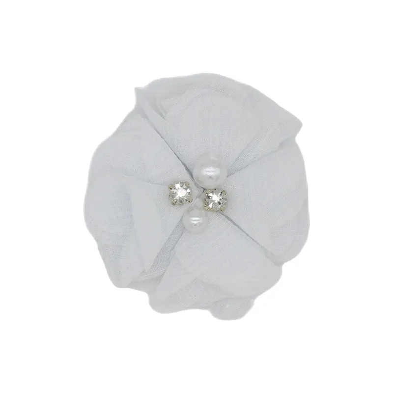 Handmade Chiffon Flower 6cm Hand-stitched Pearl Rhinestone Fabric Flower DIY Corsage Flower Head Flower Shoes And Hats Clothing Accessories display picture 17