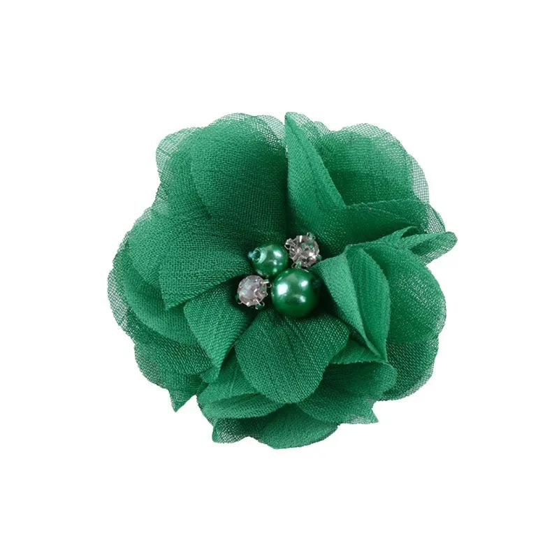 Handmade Chiffon Flower 6cm Hand-stitched Pearl Rhinestone Fabric Flower DIY Corsage Flower Head Flower Shoes And Hats Clothing Accessories display picture 18