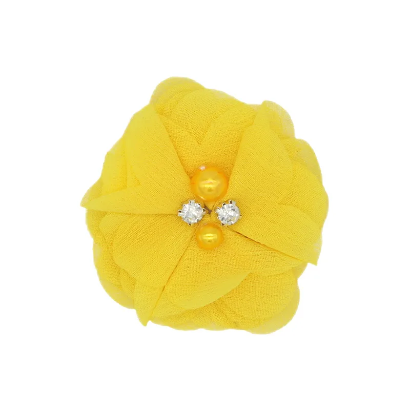 Handmade Chiffon Flower 6cm Hand-stitched Pearl Rhinestone Fabric Flower DIY Corsage Flower Head Flower Shoes And Hats Clothing Accessories display picture 19