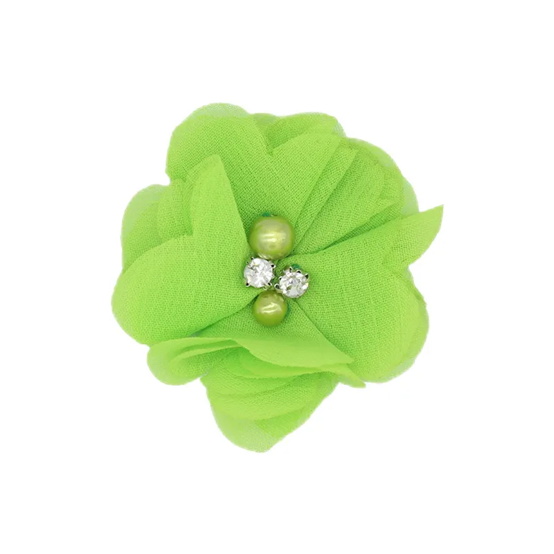 Handmade Chiffon Flower 6cm Hand-stitched Pearl Rhinestone Fabric Flower DIY Corsage Flower Head Flower Shoes And Hats Clothing Accessories display picture 20