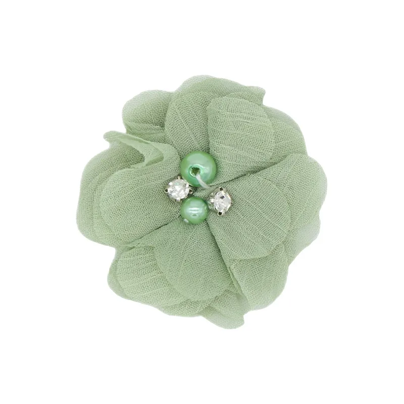 Handmade Chiffon Flower 6cm Hand-stitched Pearl Rhinestone Fabric Flower DIY Corsage Flower Head Flower Shoes And Hats Clothing Accessories display picture 21