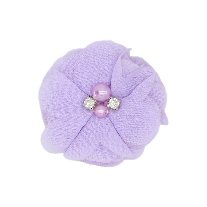Handmade Chiffon Flower 6cm Hand-stitched Pearl Rhinestone Fabric Flower DIY Corsage Flower Head Flower Shoes And Hats Clothing Accessories display picture 22