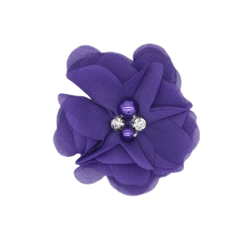Handmade Chiffon Flower 6cm Hand-stitched Pearl Rhinestone Fabric Flower DIY Corsage Flower Head Flower Shoes And Hats Clothing Accessories display picture 23