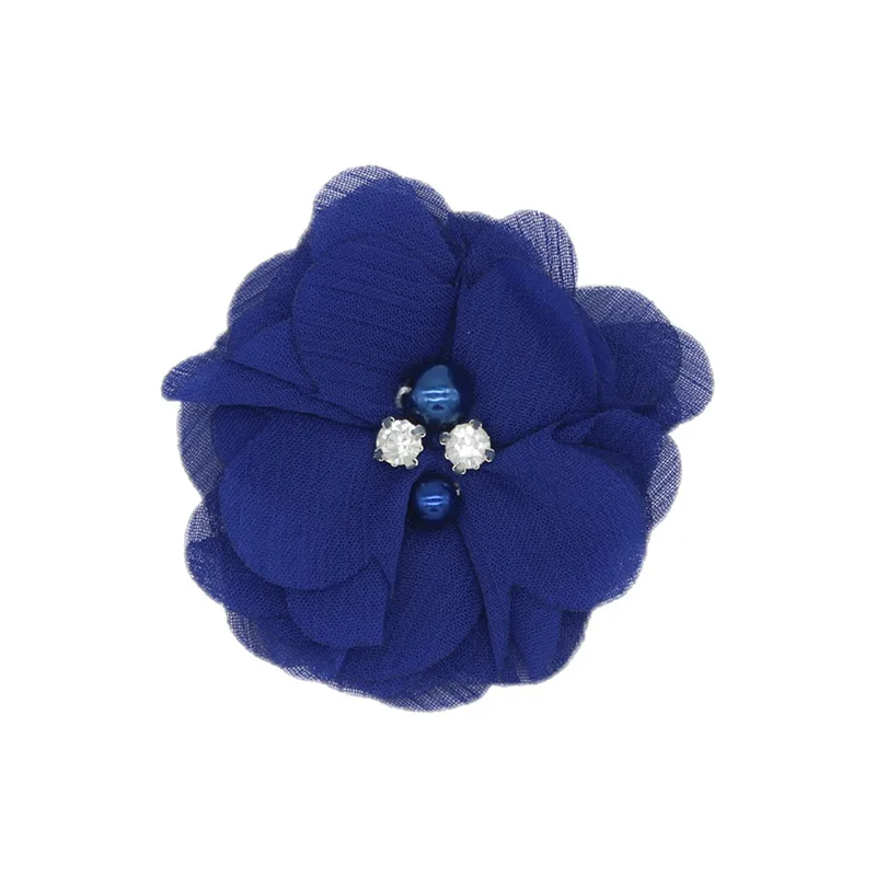 Handmade Chiffon Flower 6cm Hand-stitched Pearl Rhinestone Fabric Flower DIY Corsage Flower Head Flower Shoes And Hats Clothing Accessories display picture 24