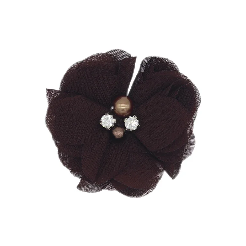 Handmade Chiffon Flower 6cm Hand-stitched Pearl Rhinestone Fabric Flower DIY Corsage Flower Head Flower Shoes And Hats Clothing Accessories display picture 26