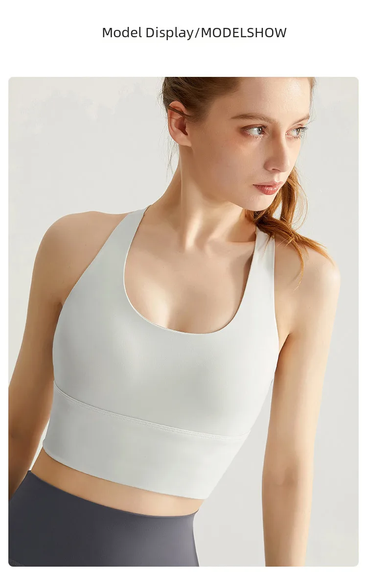 New High Strength Sports Underwear Fixed Chest Pad Beautiful Back Fitness Yoga Suit Running Bra Mid-length Vest display picture 8