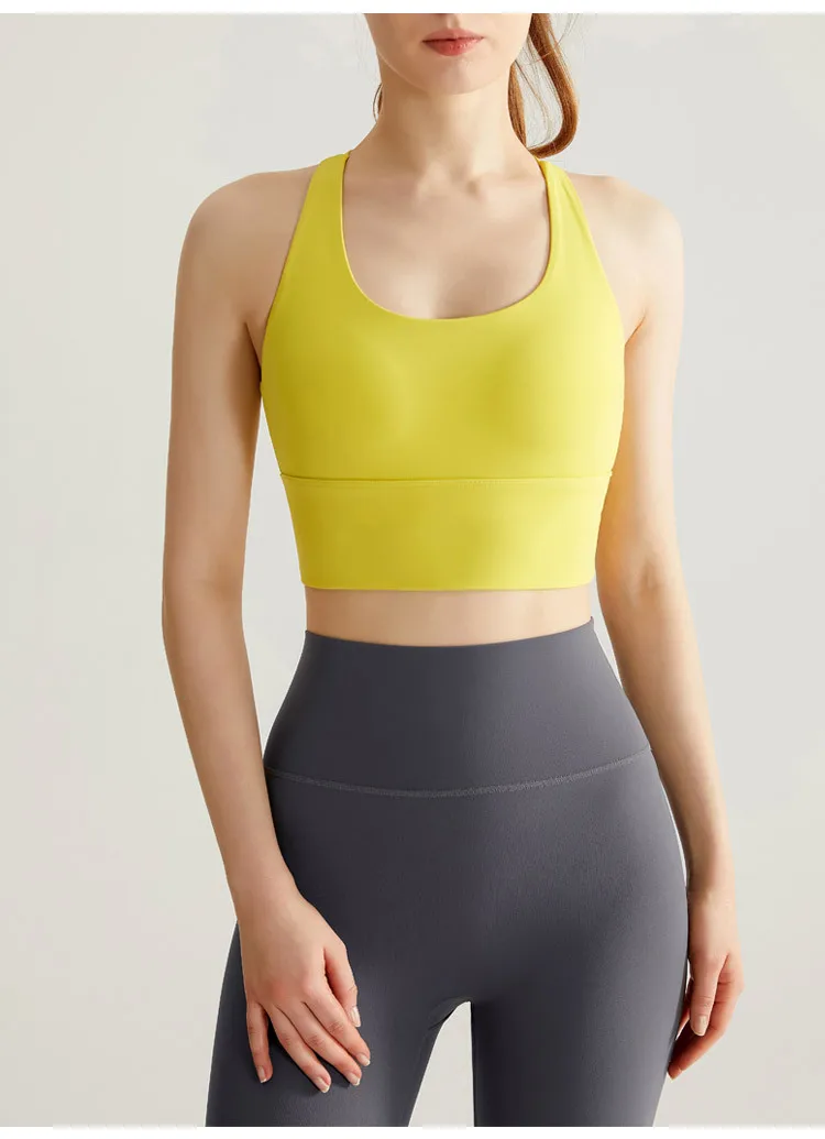 New High Strength Sports Underwear Fixed Chest Pad Beautiful Back Fitness Yoga Suit Running Bra Mid-length Vest display picture 11