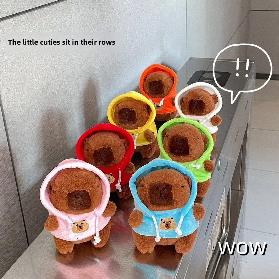 Cute LOVE Sweater Capybara Doll Creative Kappibala Doll Cross-dressing Toys Small Ornaments Keychain Wholesale display picture 3