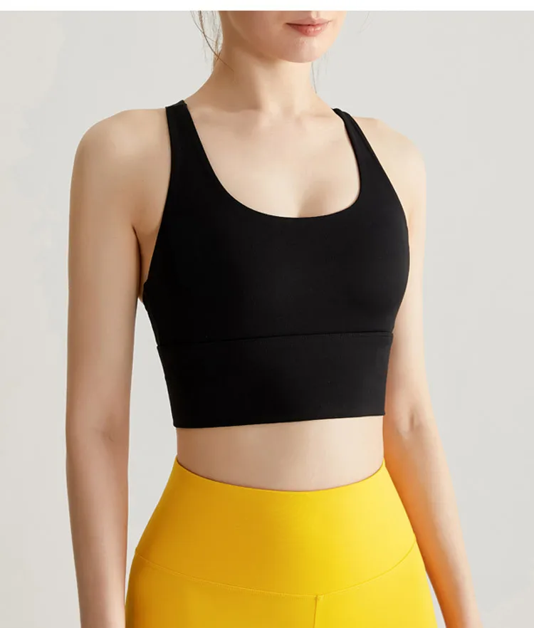 New High Strength Sports Underwear Fixed Chest Pad Beautiful Back Fitness Yoga Suit Running Bra Mid-length Vest display picture 18