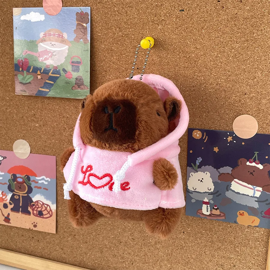 Cute LOVE Sweater Capybara Doll Creative Kappibala Doll Cross-dressing Toys Small Ornaments Keychain Wholesale display picture 12