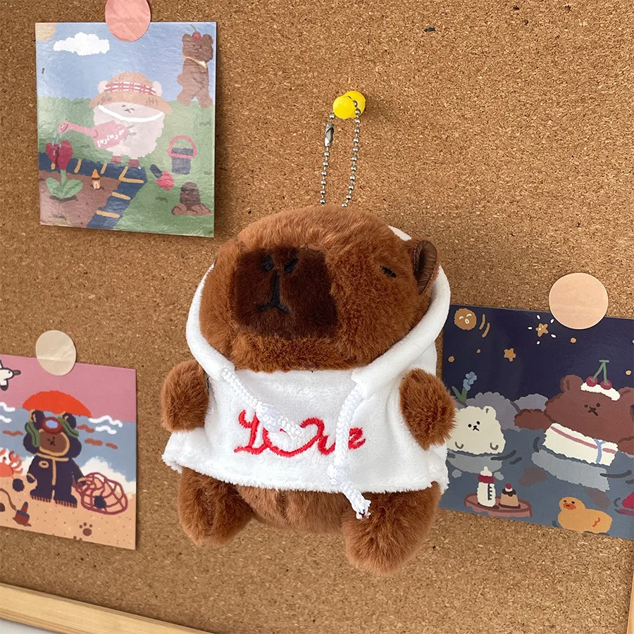 Cute LOVE Sweater Capybara Doll Creative Kappibala Doll Cross-dressing Toys Small Ornaments Keychain Wholesale display picture 15